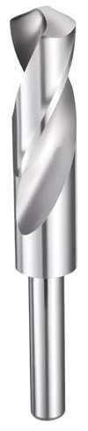 QUARKZMAN 21mm Bohrer 1/2 Reduzierter Schaft Rund 4241 118° Standardspitze | Hochleistungsschnellarbeitsstahl, Unbeschichtet Blank, Für Kunststoff Holz Kupfer Aluminium Eisen, Mittelweiche