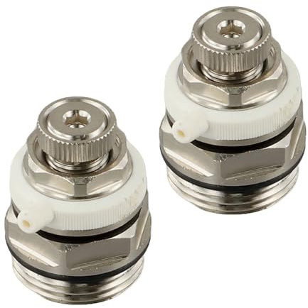 2 Pack Automatisches Entlüftungsventil 3/4 Zoll Messing Selbstentlüftung Heizkörper-Lüfter mit Leckschutz und Abschaltkappe für Heizkörper, Boiler und Fußbodenheizungen