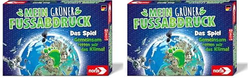 Noris 606012030 - Mein grüner Fußabdruck: Das Spiel - Brettspiel mit Quiz-Karten zum Thema Klimawandel & Umweltschutz, für Kinder ab 8 Jahre, 1-4 Spieler (Packung mit 2)