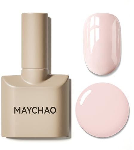 MAYCHAO Gel Nail Polish, 15ML Ballet Slippers Pink Gel Polish, Soak Off UV LED Nail Varnish Nail Art Starter Manicure Salon DIY at Home, 0.5 OZ