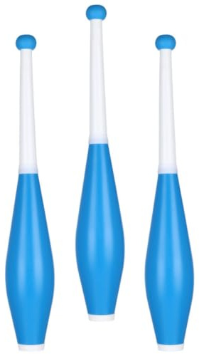 Milageto 3 Piezas Clavas para Juegos Aéreos Profesionales Clavas para Juegos Aéreos Cómodas Juguete Especialistas en Manipulación, Principiantes, Azul