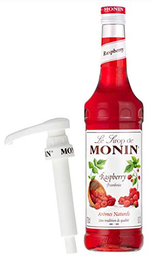 Monin Coffee Syrup in Raspberry 70cl Glass Bottle & 70cl Monin Pump Set