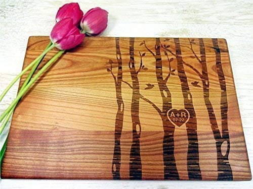 Algis Crafts | Cutting Board - HEART IN A BIRCH | Handmade Chopping Board | Wedding gift | Gifts for Men | Anniversary Gifts for Couple | New Home Gifts | Personalised Wedding Gifts
