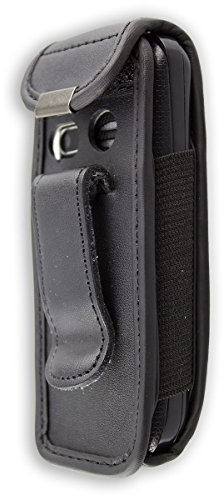 caseroxx Ledertasche mit Gürtelclip für Swisstone SC230 in schwarz – robuste Handy-Tasche mit Sichtfenster & Gürtelclip aus Echtleder, ideal für Beruf, Freizeit, Outdoor & sicheren Transport
