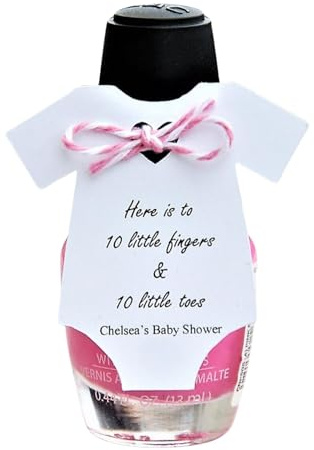 10 Tags ~ Tag Only ~ Here is to 10 Little Fingers & 10 Little Toes ~ Baby Shower ~ Nail Polish Thank You ~ Onesie Gift Tags ~ 2