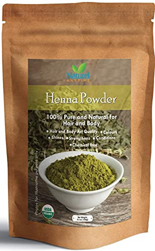 Organic (USDA, GMP) Henna for Dark Brown/Black/Reddish brown Colour Hair, healthier, softer hair (Recipe provided) temp tattoos, eyebrows, CPSR certified in UK/EU