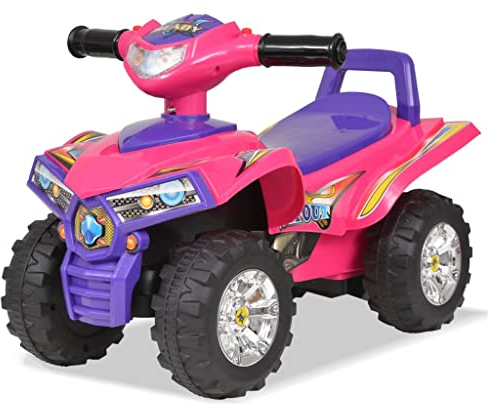 vidaXL ATV Cavalcabile per Bambini Suoni e Luci Rosa e Viola Gioco Mini Quad