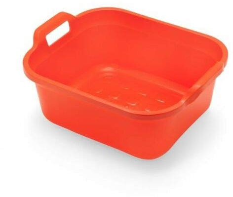 Rectangular Large Sink Washing UP Bowl Basin Kitchen Shiny Plastic Twin Handle (Orange Bowl Kitchen)