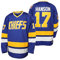 Herren Hanson Brother 16 Jack 17 Steve 18 Jeff Charlestown Chiefs Movie Hockey Trikots - Blau - Mittel