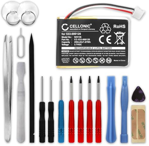 subtel Batterie 533-000120 450mAh Compatible avec Logitech MX Anywhere 2 MX Master MX Master 2 MX Master 2S MX Master 3 MX Ergo + kit d'outils Accu Rechange Souris Clavier pc