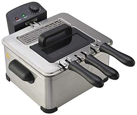 HomeTronix 2000W 5L Litre Stainless Steel Deep Fat Fryer Chip Pan View Window