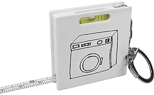 Azeeda 'Washing Machine' Keyring Tape Measure/Spirit Level Tool (KM00022668)