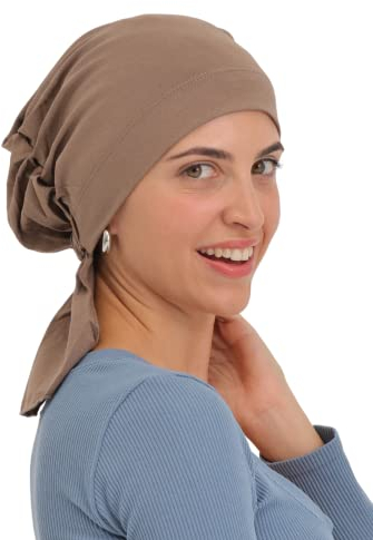 Deresina Headwear Gathered Cap with Pelerine at The Back - Mink