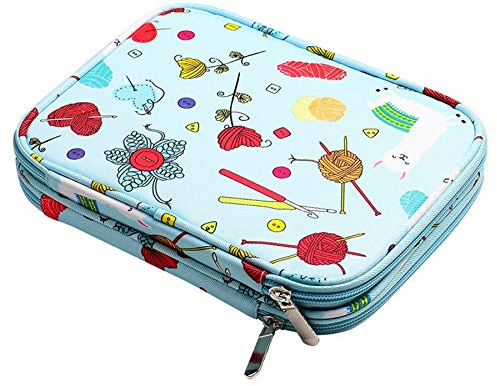 Dacvgog Empty Knitting Needles Case Travel Storage Organizer Storage Bag for Circular Knitting Needles and Accessories Kit Bag