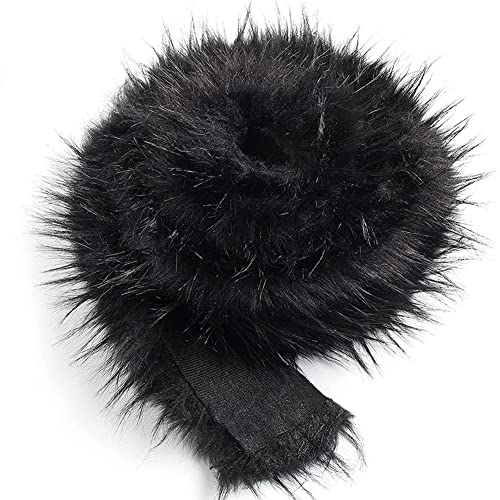 Kunstfellband Breit, 7cmx100cm Flauschig Kunstfell Bordüre Kunstpelz Stoff Weiß Rosa Braun Schwarz Grau Bordüre Rolle Kunstpelzband Dekoband Fell für Kissenbezüge, Fellknäuel, Teppich Nähen Basteln