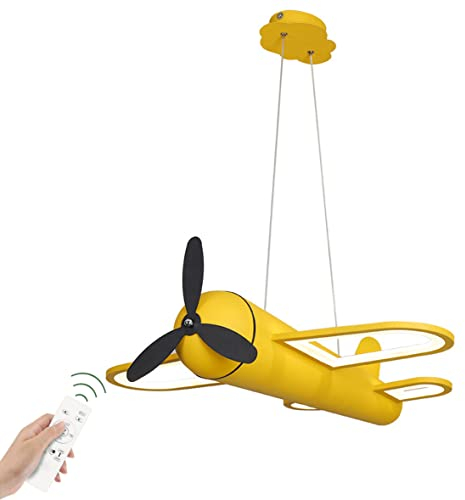 TPMAFF Kronleuchter für Kinderzimmer, Pendelleuchten im Flugzeug-Thema Deko, Hängelampe mit 42 Watt LED dimmbar, Deckenleuchte für Kinderzimmer