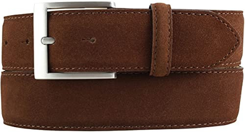 BELTINGER Veloursleder-Gürtel 4 cm | Hochwertiger Ledergürtel für Herren 40mm | Wildleder-Gürtel | Tabac 85cm