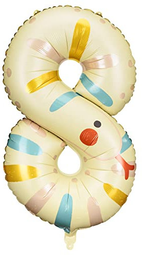 Ballon 8. Geburtstag XXL Folienballon 8 Schlange Luftballon 8 Geschenk Kinder 8 Geburtstag Junge Mädchen Ballon Zahl 8