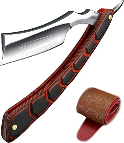 Klassisches Rasiermesser mit Holzgriff, Nachhaltiges Rasiermesser, Herren Rasur Set, Bart Rasur für Anfänger & Barbier,A