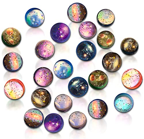 32mm Flummies für Kinder, 25 Stück Bouncy Bälle für Kinder, Thema Weltraum Bouncy Bälle, Bunte Bouncy Bälle, Springende Kugel Geschenk für Kinder Schuleinschreibung