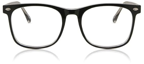SmartBuy Collection Cest CP112F Unisex Brille mit Vollrand, quadratisch, Schwarz auf Transparent, Schwarz auf transparent, 54 EU