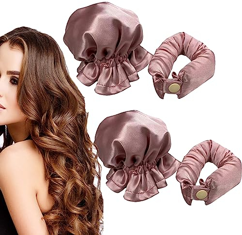 Heatless Hair Curler, Bun Bons Heatless Curls, Haar Locken Ohne Hitze, Lockenwickler über Nacht, mit Haarkappe, DIY Frisur Lockenstab, Wellenförmiges Lockenstab Styling Werkzeug