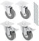 GTV - Möbelrollen GREYROLL, Lenkrollen, 4 Stück set Rollen für Möbel, 2x Rollen mit Bremse, 2x ohne Bremse, aus Stahl und Gummi, +16 PanHead-Schrauben 5x15/16, Durchmesser: 75 mm, Farbe: Grau