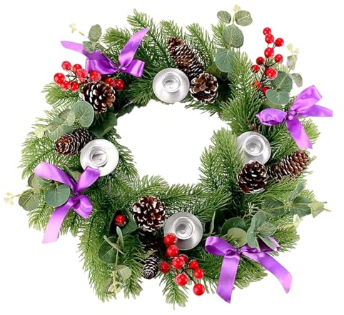 Weihnachten Kränze, Weihnachts Kerzenringe, Christmas Advent Wreath Candle Holder, Adventskranz Ring Kerzenhalter Für Weihnachten, Adventsgesteck Adventsgestecke, Künstliche Kerzenringe Tisch Decor