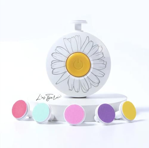 【L'AS Tijara】 Lime à ongles électrique pour bébé Coupe Ongle Bebe Faible Bruit, Lime a Ongle Electrique Bebe et Nouveau-Nés Lime Ongle Bebe et Enfant Soins des ongles(Blanc Fleur)