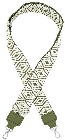 axy Schultergurt 4cm Breiter Verstellbarer Taschengurt für Handtaschen mit Azteken Muster Ersatz Wechsel Schulterriemen Ersatzgurt Trageriemen für Damen Taschen (Grün-Weiss)