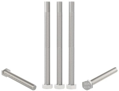 Aopin Bulloni a testa esagonale in acciaio inossidabile SUS304 M6 x 140 mm da 5 pezzi, viti in acciaio inossidabile di grado 8.8, elementi di fissaggio filettati completamente a macchina