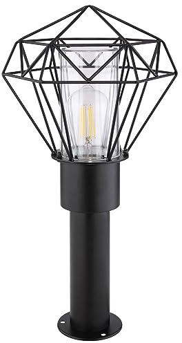 Außenleuchte Stehleuchte Wegelampe Terrassenleuchte Gartenlampe, Edelstahl schwarz Metall, Fernbedienung dimmbar, RGB LED 8,5W 806Lm warmweiß, L 22,5 cm