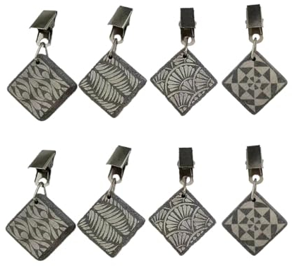 Dimoxii 8 Stück Marmor-Tischdeckengewichte, Schwere Premium Tischdecken-Clips mit Zusätzliche Gewichte, Tischdecken Beschwerer mit Klammer (Quadrat)