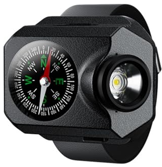 SELiLe Lampe de poche tactique étanche avec boussole, lampe de poche pour extérieur, course à pied, randonnée, camping, facile à utiliser avec boussole