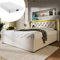 Polsterbett Mit USB-typ-c-Aufladung Und Led, Doppelbett Mit Kopfteil Und Hydraulischem Stauraum, Geeignet Für Familienschlafzimmer Und Gästezimmer(Size:140x200cm+with Mattress)