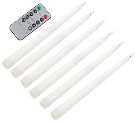 Hoement 6stücke Flameless Taper Kerzen Mit Fernbedienung Batterie Betrieben Für Hochzeiten Weihnachten Dinner-dekorationen Flammenloses Licht Gefahr