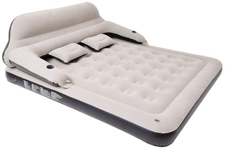 Outraveler Aufblasbares Bett mit Kopfteil und Kissen, aufblasbares Schlafsofa für King-Size-Betten