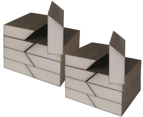 Jamiikury - Blocchi abrasivi angolati a grana 100, in spugna, lavabili e riutilizzabili, per legno, metallo, cartongesso e vernice per mobili, confezione da 16
