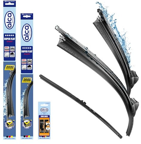 alca® Scheibenwischer Set mit Heckwischer passend für VW GOLF V (10.2003-10.2005) SUPER FLAT Flachbalkenwischer