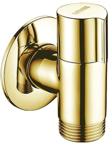 nomona Valvola per elettrodomestici con prevenzione del riflusso per macchine Wahing, valvola angolare in ottone massiccio per lavastoviglie, attacco maschio G1/2 a maschio G3/4 (oro spazzolato)