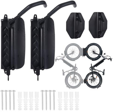 ShinherYee Fahrrad Wandhalterung, Fahrradaufhängung Wand, Wandhalterung Fahrrad Schwenkbar, Fahrradträger, Hält Bis zu 30 kg, Geeignet für MTB, Rennrad Garage Drinnen (2)