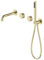 Mitigeur Baignoire Or Brossé Robinet Douche Encastré avec Pommeau de Douche Moderne pour Baignoire