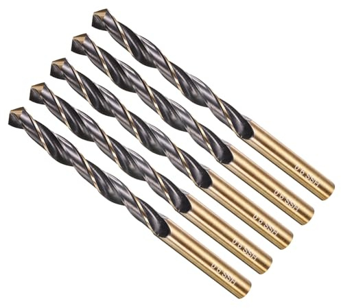 METALLIXITY Broca (9 mm) 5 piezas, 4341 vástago recto de acero de alta velocidad 118° para acero inoxidable, hierro, cobre, aluminio, madera, plástico, dureza media, metal