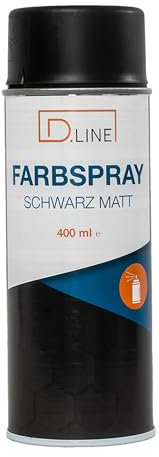 D.LINE Farbspray/Lackspray schwarz matt 400 ml - Für Kontrast- und Teillackierungen (1x 400 ml schwarz matt)