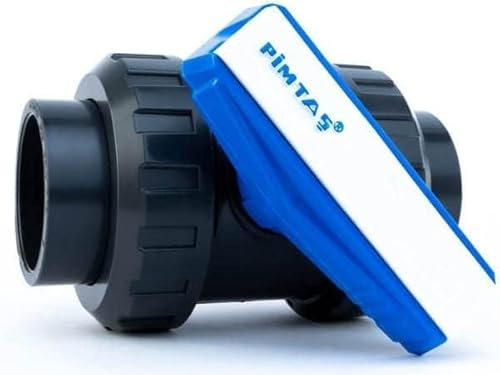 Generisch PVC Kugelhahn 63 mm Pimtas Serie - Klebemuffe x Klebemuffe, Grau by MaReBa24