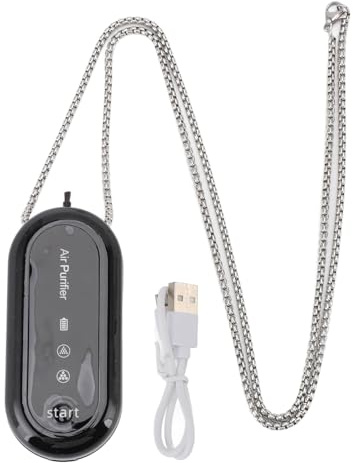 Portable Air Purifier personal air purifier wearable Rechargeable Personal Air Purifier Necklace, Wearable Air Purifier, Eliminates Pollen,Smoke, Dust, for Outdoor Travel(Black) nan