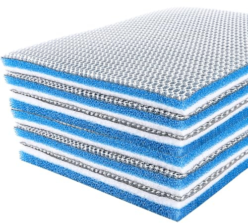 YAYODS 6 Stück 8D Filterwatte Aquarium 30x 20x 2cm - Eingedickt Filterschwamm Aquarium - Aquarium Filtermaterial - Biochemischer Watte - Filtervlies Aquarium - Aquarium Filterwatte für Aquarien