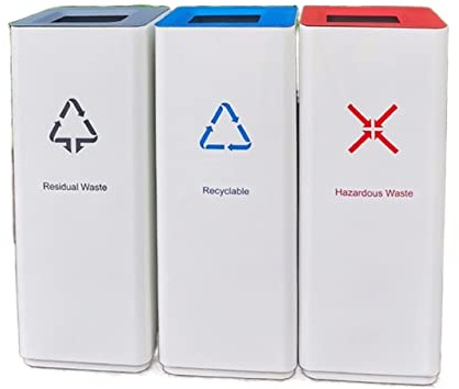 ENGENDER Poubelle Poubelles combinées extérieures de Grande capacité, poubelles de tri carrées, poubelles extérieures à Jet Direct sans couvercles Extérieure(F)