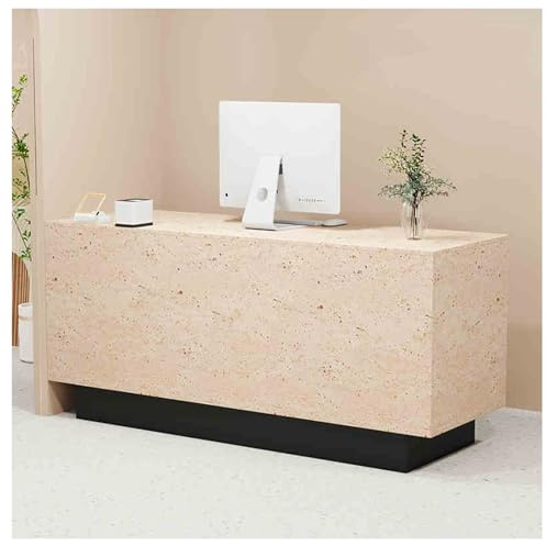 Kompakter Empfangs-Schreibtisch mit Schubladen, Kassen-Tresen für Büro und Salon, kleine Raumlösung, A2, 140 cm, stilvolle und funktionale Arbeitsplatzmöbel