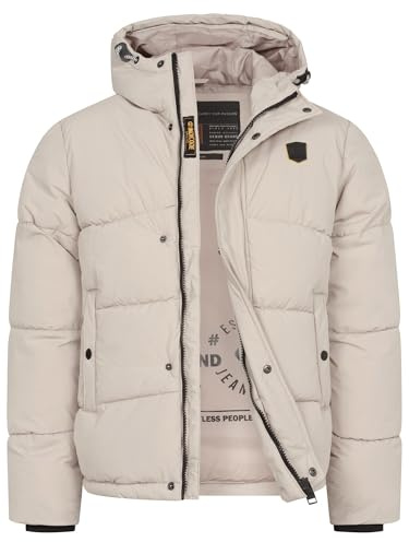 Indicode Herren INLaurits Steppjacke Winterjacke in Daunen-Optik mit Kapuze | Wärmende Übergangsjacke mit wattiertem Design, Outdoorjacke, Alltagsjacke, Herrenjacke, Freizeitmode, Winterjacke für Männer